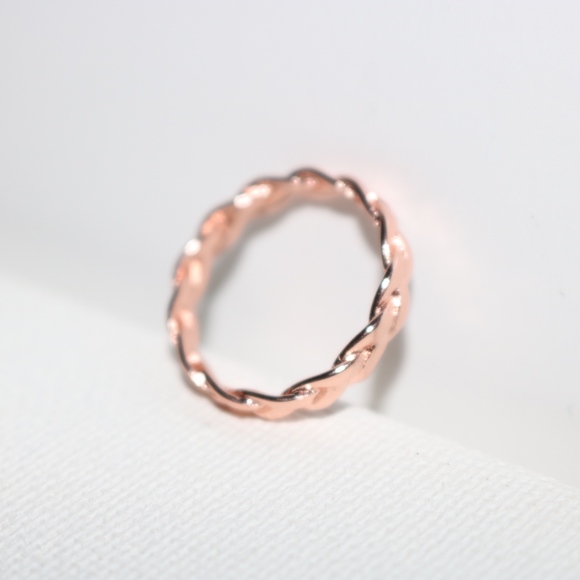 Ocean Dreams Jewelry - OCEAN DREAMS Rose Gold Braided Dainty Ring